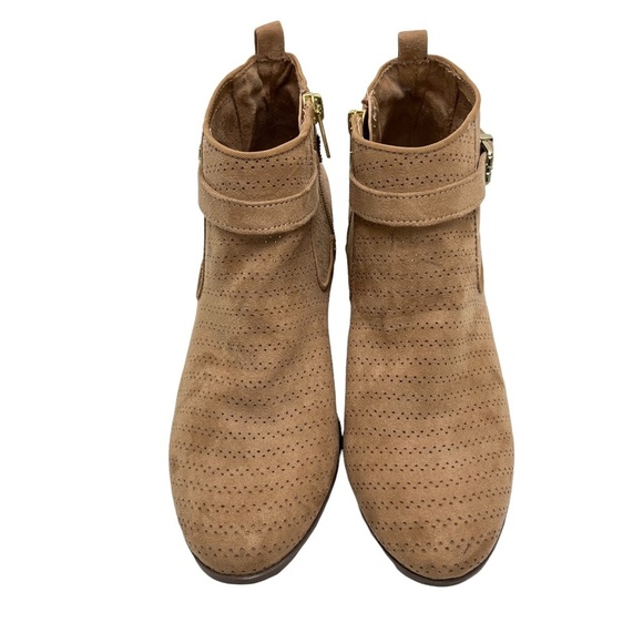 CIRCUS SAM EDELMAN PHEONIX Perforated Ankle Booties Boots Tan Beige Shoes sz 7 - Picture 3 of 16